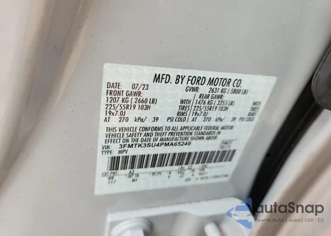 2023 Ford Mustang Mach-E Premium из США, поврежденный, VIN 3FMTK3SU4PMA65249